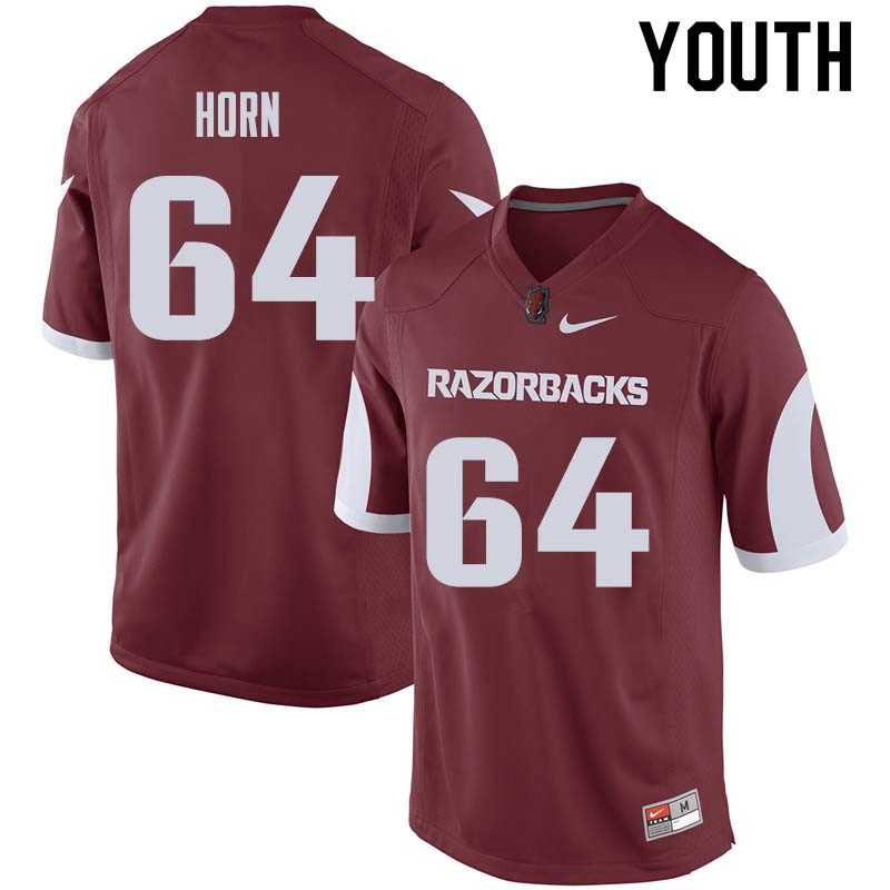Youth #64 Audry Horn Arkansas Razorback College Football Jerseys Sale-Cardinal